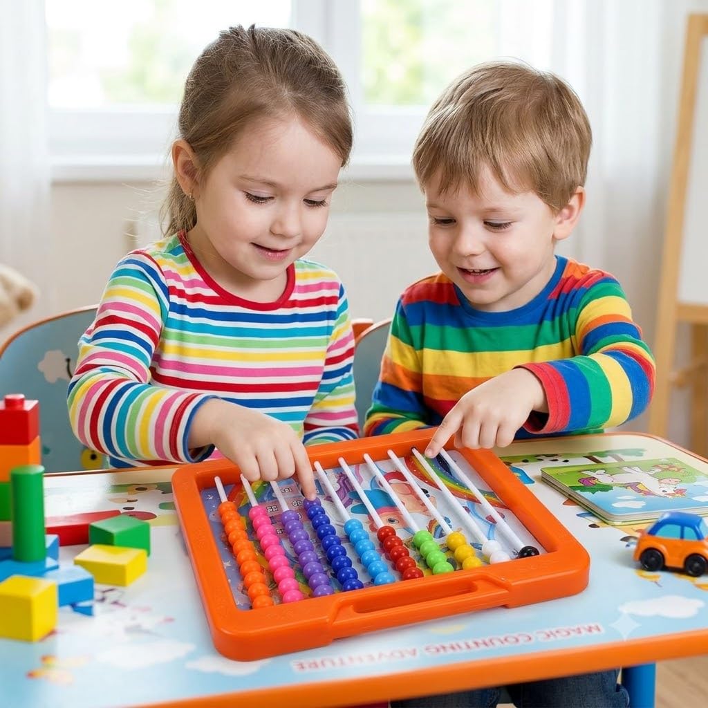 21351 NiL Game Phactory 2-in-1 Educational Slate for Kids | Double Sided Writing Board with Duster | Fun Learning, Counting & Scribbling, Count & Learn with Fun for Kids Toy