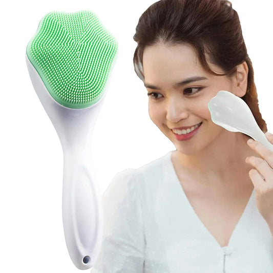 10797 Silicone Face Scrubber Exfoliating Brush, Manual Handheld Facial Cleansing Brush