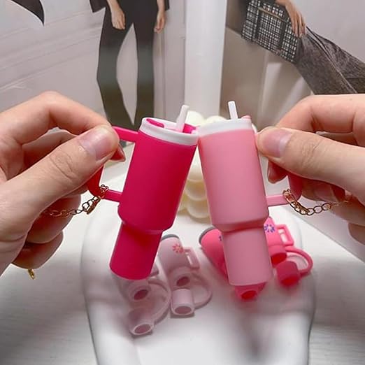 20180 Mini Tumbler Keychain for Stanley Cup, Cute Chapstick holder Charms for Women Girl Purse Handbag Backpack
