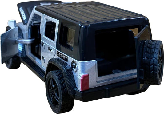 20606 Diecast Jeep Rubicon Model Car 1:36 Scale – Metal Toy Car with Pull Back Action & Openable Doors for Boys & Girls
