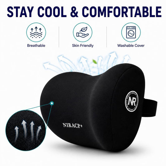 21200 Car Neck Pillow for Driving Ergonomic Headrest Cushion for Neck & Cervical Support, Breathable Washable Cover, Car Seat Headrest Pillow for Travel, Office & Long Drives