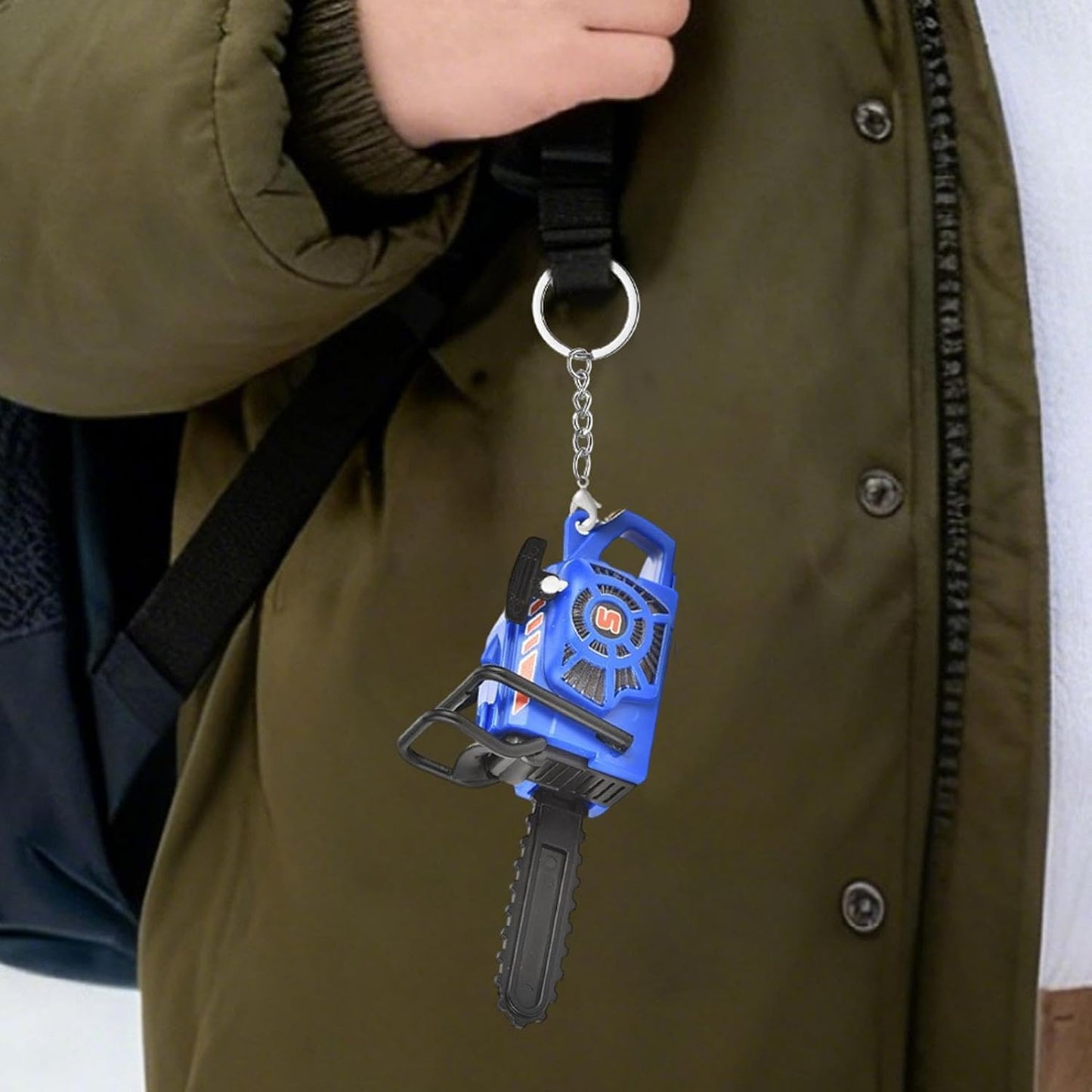 20704 Creativity Plastic Electric Saw Keychain Realistic Handheld {Random Color}