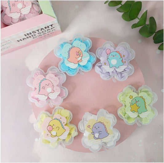 8005 Kids Travel Paper Soap, Flower-Shaped Container, Paper Soap Disposable Mini Soap Bottle, Scented Soap Bath Sheets Flakes Portable Flower Tube Petals
