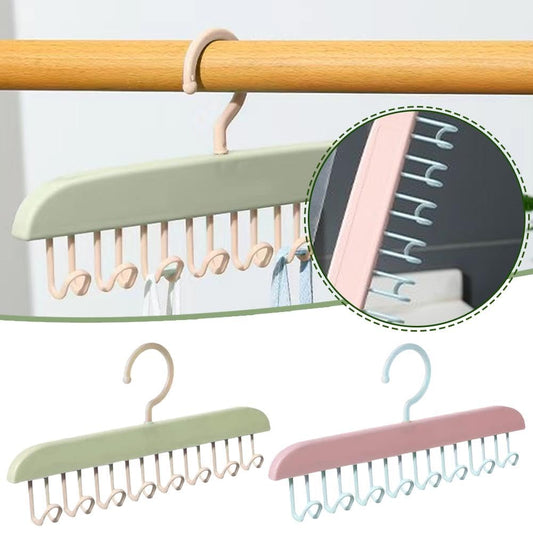 20554 Hanger for Closet, Multifunctional Belt, Tie and Bra Holder, Space Saving Wardrobe Organizer, Compact Storage Design, Multi Color