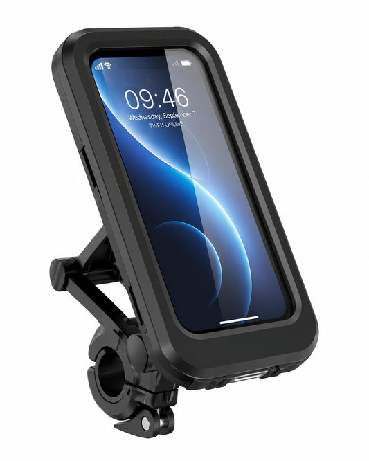 20869 Waterproof Motorcycle Phone Holder, Bike Mobile Holder with Touch Screen, 360° Rotation Metal Handlebar Mount, Universal Mobile Stand for Bicycle, Scooter & Bike