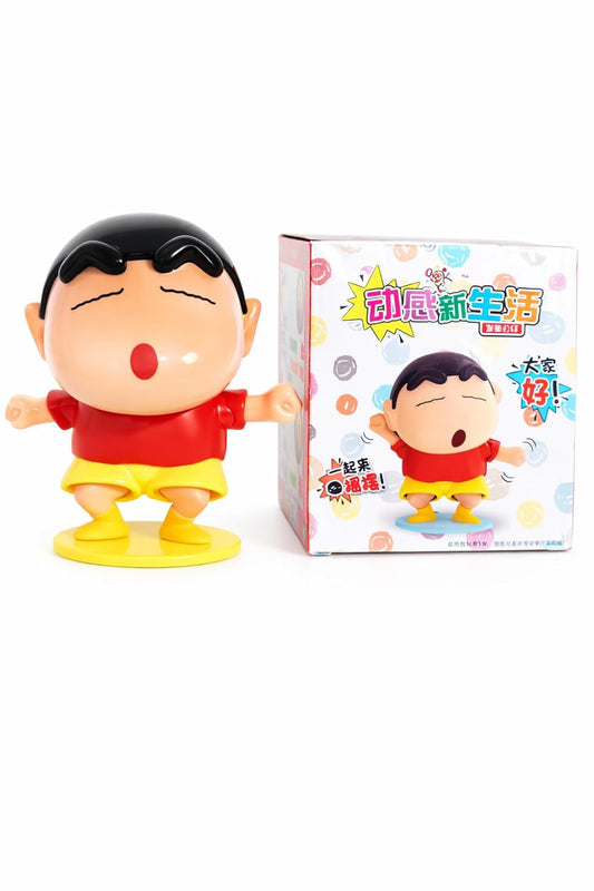 008 Shin-chan Dancing Action Figure with Clockwork – Funny Anime Toy, Moving Head & Arms, Cute Desk Decor, Car Dashboard Ornament, Collectible Gift for Kids {Random Design}