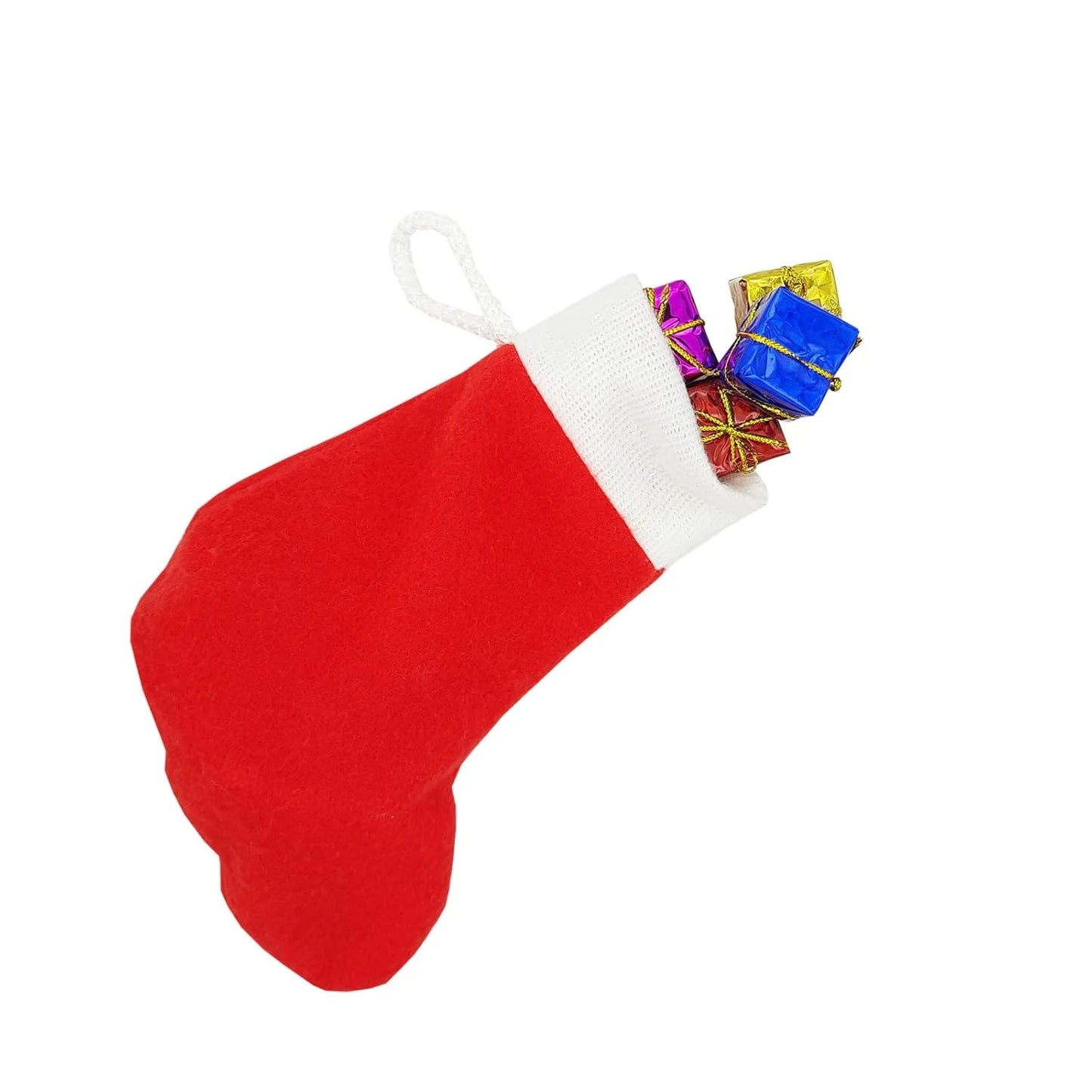8073 (2 Pcs) Christmas Santa Socks Candy Gift Bag 13 cm