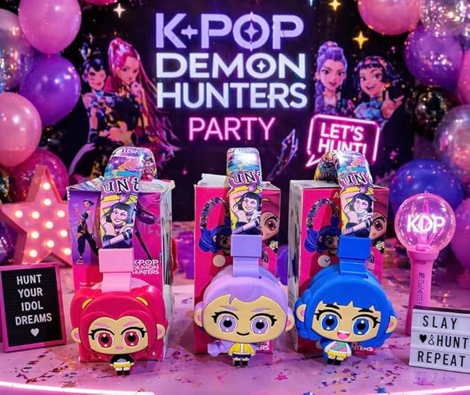AH-706V K-Pop Rumi Mira Zoey Wireless Cartoon Headset Cute Anime Earphone HiFi Sound Stereo Headphone for Children Kids Birthday Gift