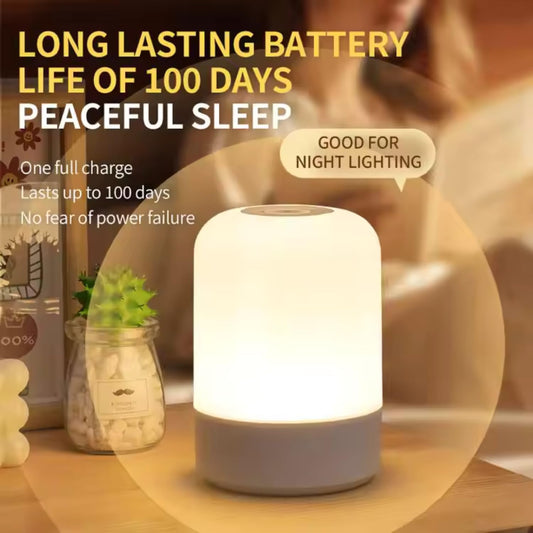 NC-B003 Oval Shaped LED Table Lamp – USB Rechargeable Touch Night Light with 3 Modes