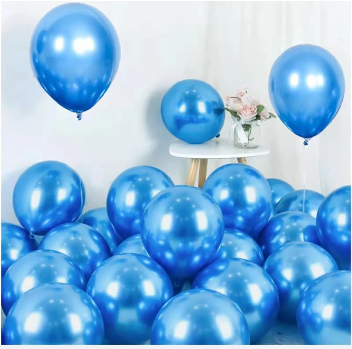 2029 (50 Pcs)Blue Metallic Balloons