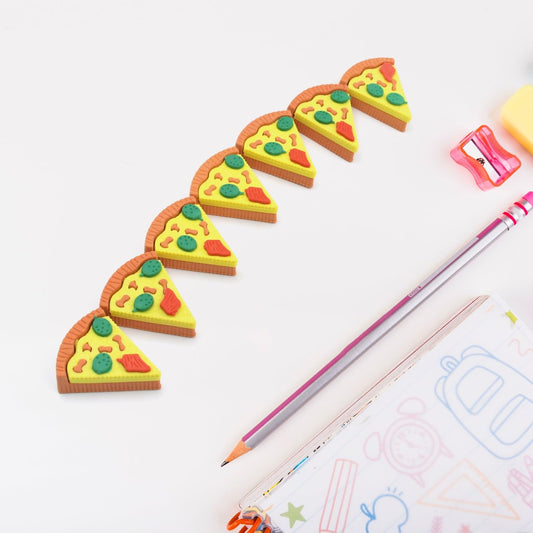 21352 Pizza Erasers Set1, Novelty Stationery in Pizza Box