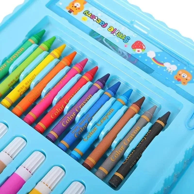 20054 68 pcs colour-set drawing-kit for kids cute stationery painting colors set box {Pink, Blue}