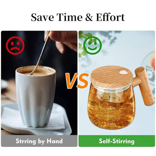 A-750 Glass 500 mL Self Stirring Coffee Mug-Electric High Speed Mixing Cup, For Home