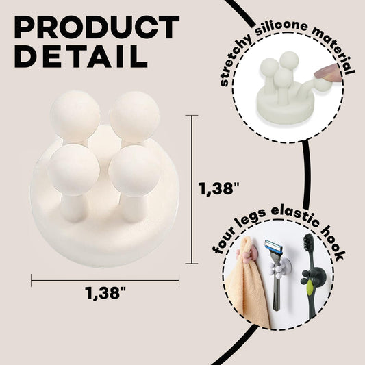 21386 Silicone Toothbrush Holders for Bathrooms - Wall Mounted Shower Razor Holder