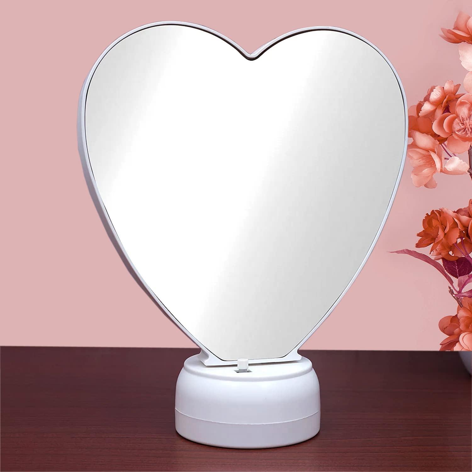 20199 Heart Shape Magic Photo Frame & Mirror| Personalized LED Photo Lamp | Custom Couple Photo Gift | Anniversary, Birthday