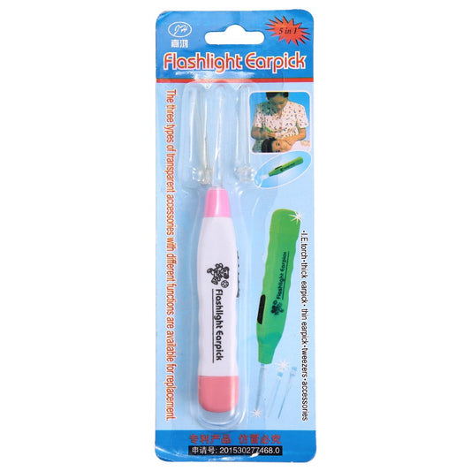 JH-3188 Unisex Lighted Earwax Removal Ear Cleaning Tool with Three Adapters Tips