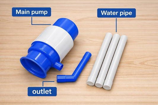 20715  Drinking Water Pump Dispenser for 20 to 25 Litre Bottles | Hand Press Plastic Water Can Pump for Home Office Camping | Easy Fit Vacuum Action Water Dispenser