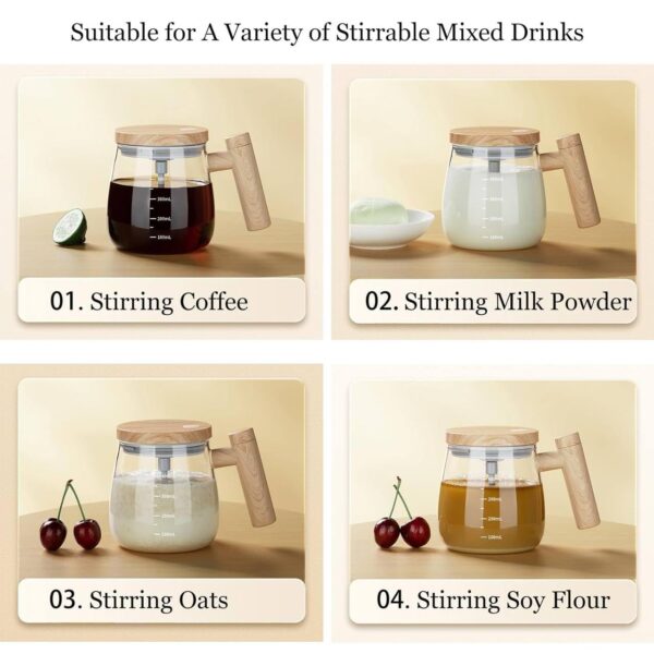 A-750 Glass 500 mL Self Stirring Coffee Mug-Electric High Speed Mixing Cup, For Home