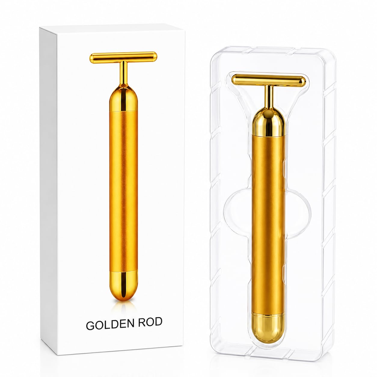 20623  24K Gold Energy Beauty Bar Electric Facial Massager Vibration Face Roller Skin Tightening Anti Aging Tool, Wrinkle Remover for Face Neck Jawline