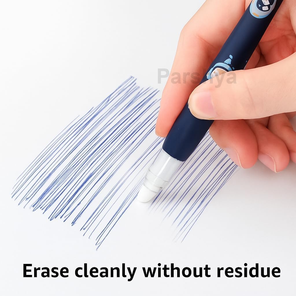 CK-PE-14 {12 Pcs} Planet Space Erasable Gel Pen Set 0.5mm Fine Point – Cute Astronaut Cartoon Erasable Pens with Eraser Tip