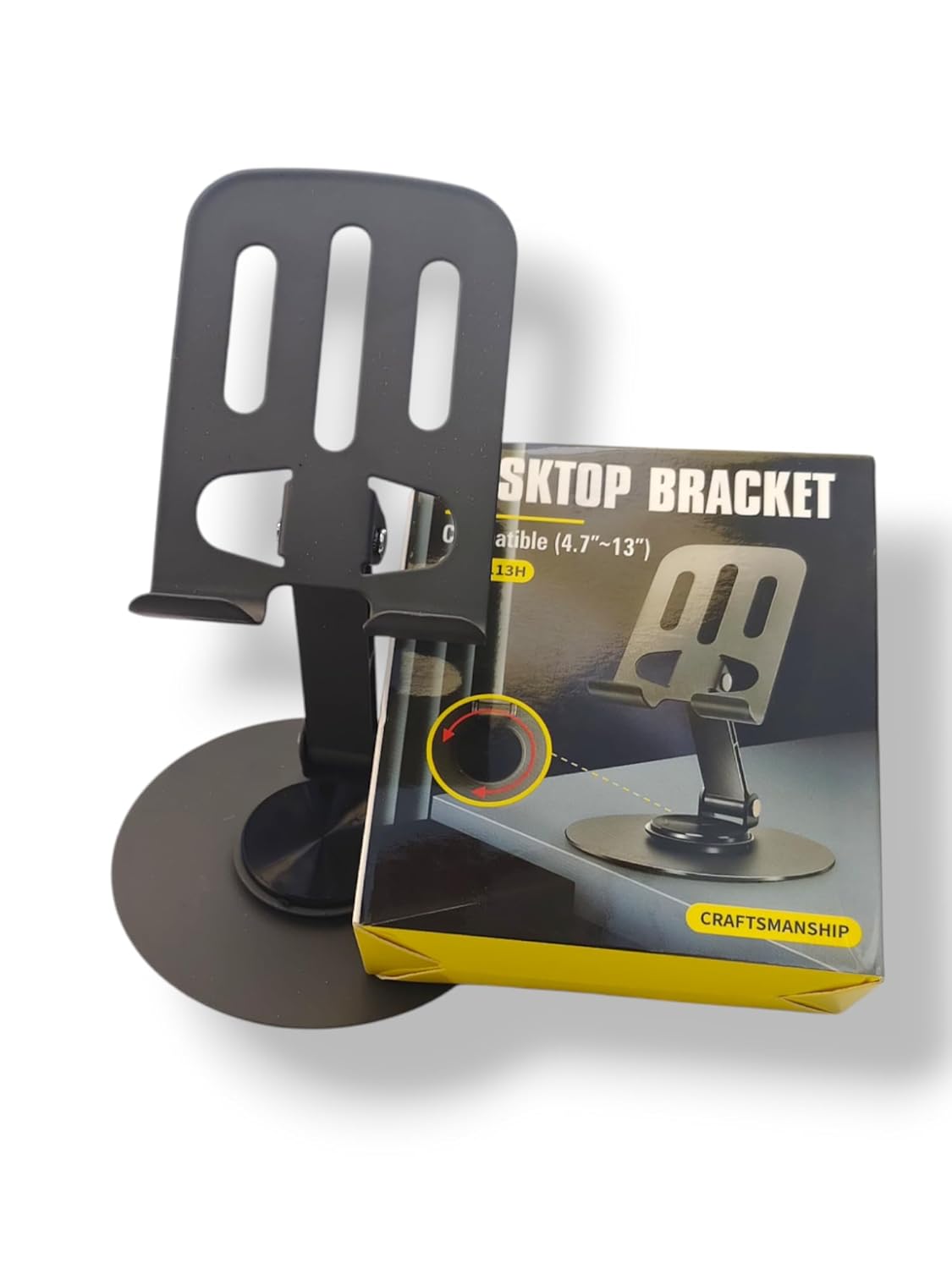 20436 360° Desktop Mobile Holder | Foldable Adjustable Phone Stand | Anti-Skid Base | Alloy Metal Body
