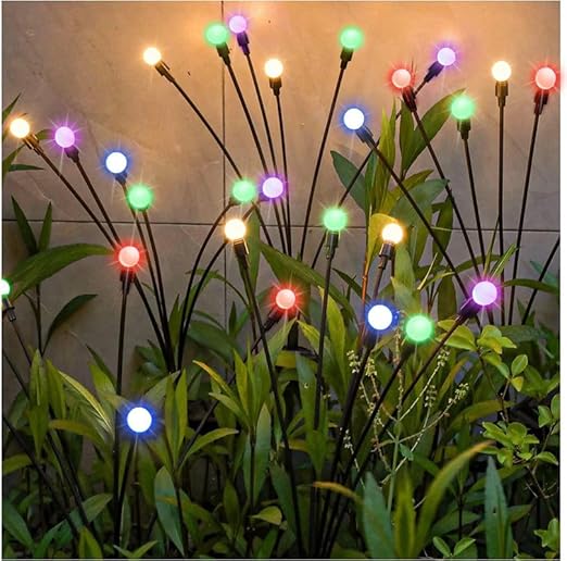 10872 Firefly Outdoor Solar Lights - 6 LED Flash Mode Waterproof Garden Lights, Magical Fairy Light Fireflies for Yard Decoration