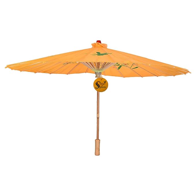 21085 Traditional Handmade Chinese Cloth Floral Wooden Umbrella Wedding Dance Parties Props (Multicolor)
