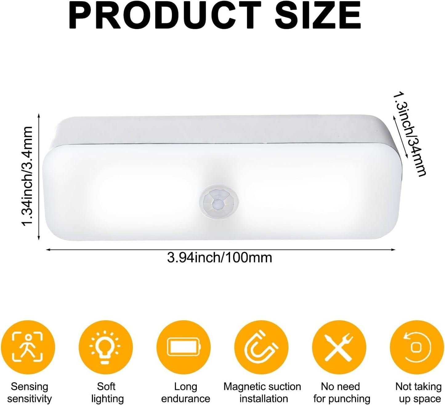 20870 Smart LED Light 1pc Magnetic Reading Light - Easy-Install, Dimmable, Rechargeable, Wireless, and Portable LED Light - Perfect for Bunk Beds, Under Cabinet, Closet, Kitchen