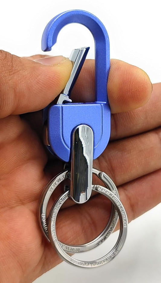 VA013-Q Portable Double Ring Keychain & Key Holder For Car & Bike’s Anti-Lost Key Chain For Gift Boys Girls & Friends  {Random Design}