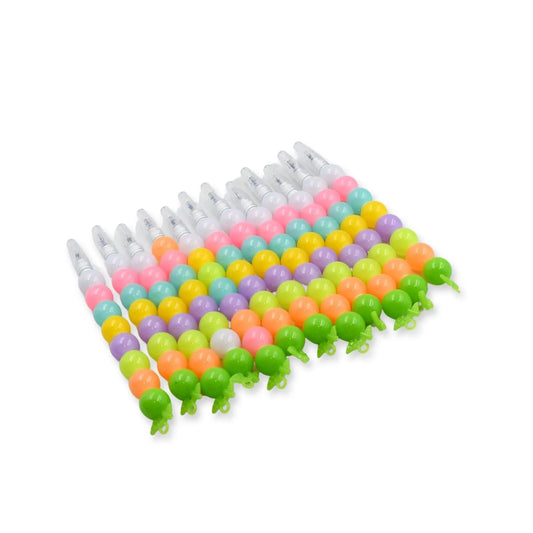 T2625 {12 Pcs} Stylish Pearls Pen Plastic Moti Non- ening Design Pen Multicolor Pearls Moti Pen