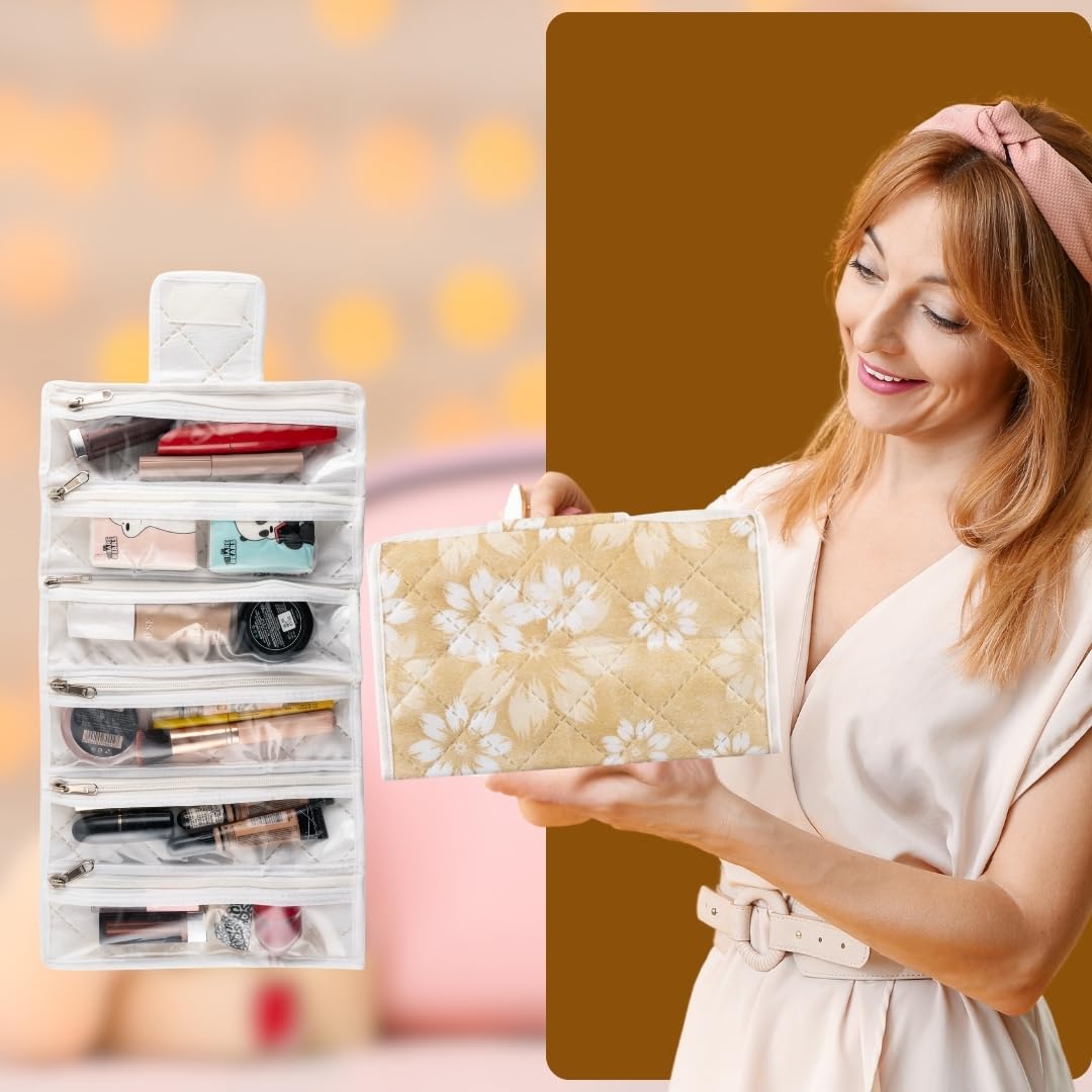 20373 Watch Organizer with 6 Zipper Compartments - Travel Organizer for Lipsticks & Accessories, Portable, Lightweight, Durable