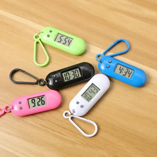 20494 Digital Watch Keychain for Students - Mini Portable Backpack Clock with Lanyard - Kids {Multicolor}
