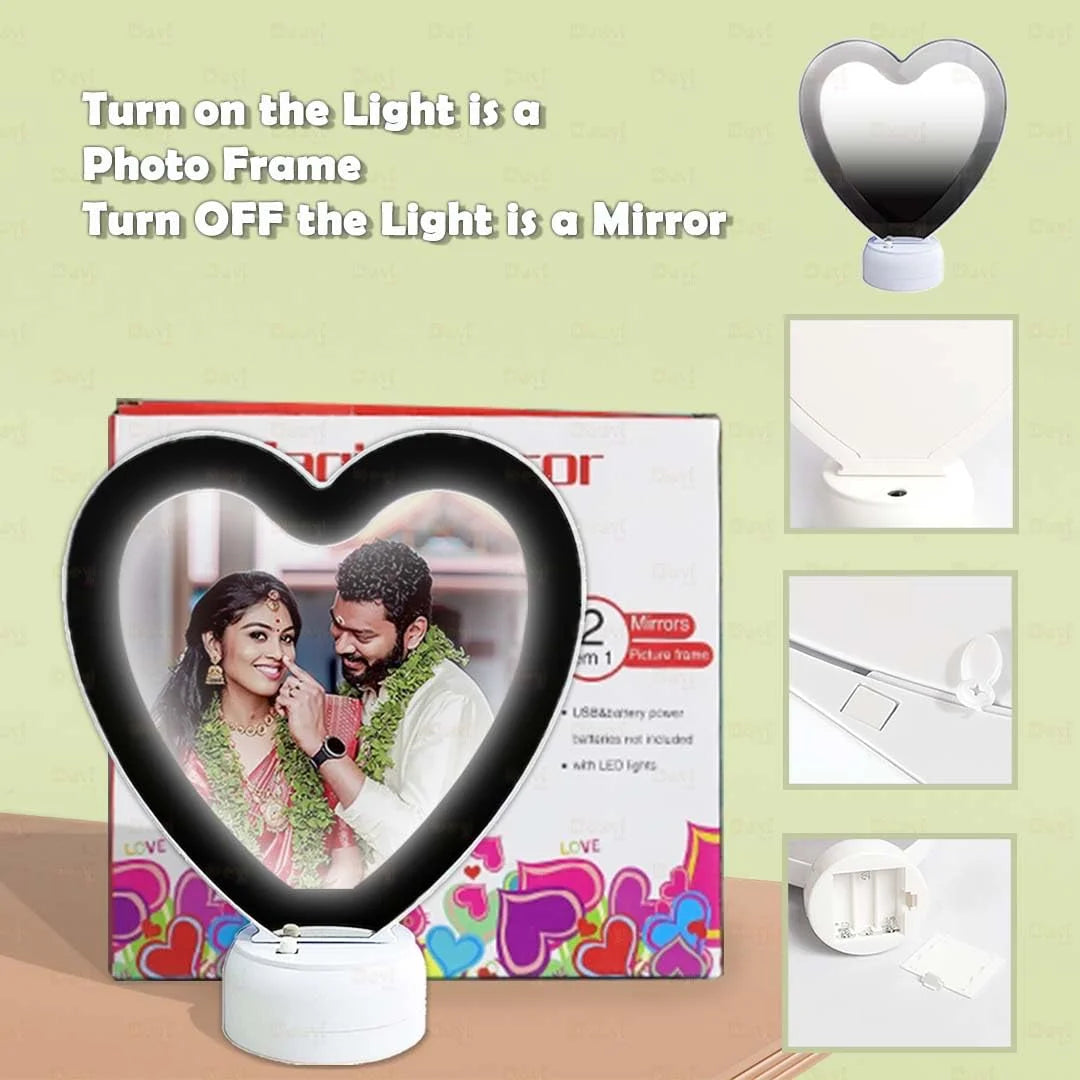 DYJ-208 Big Heart Shape Magic Photo Frame & Mirror