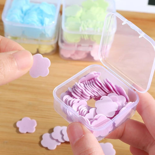20366 Travel Soap Paper Sheets, Disposable Mini Soap Sheets with Cartoon Pocket Storage Box for Kids, School, Camping, Hand Washing