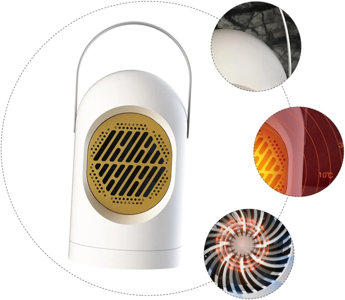 10020 Mini Fan Heater Portable Heater Desktop Heating Warm Air Fan 400w