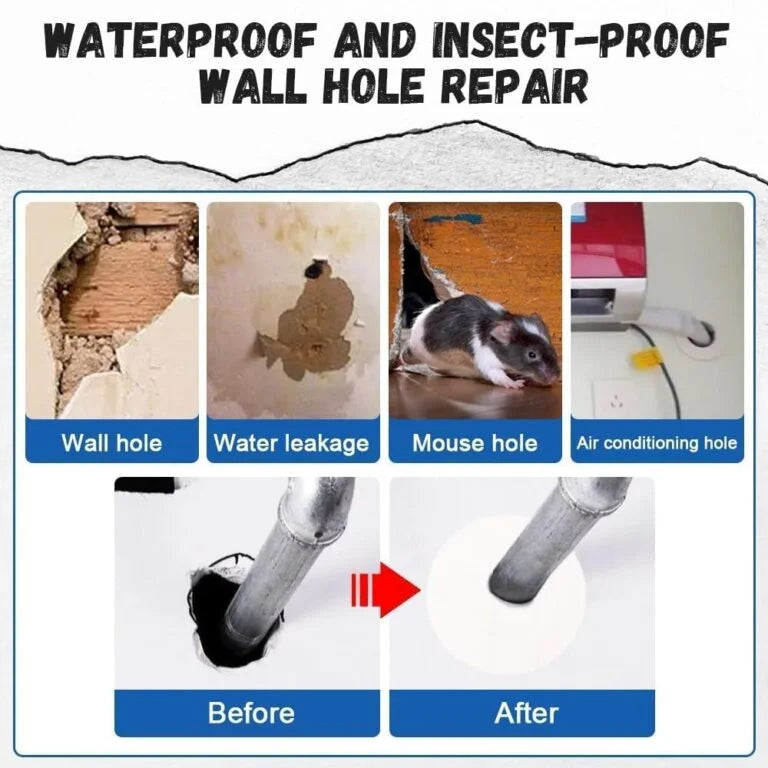 MF JN-22 Waterproof Sealant Clay, Sealing Glue for Leaks, Air Tight, White Sewer Mending, Cracks, Gaps & Voids Around Windows