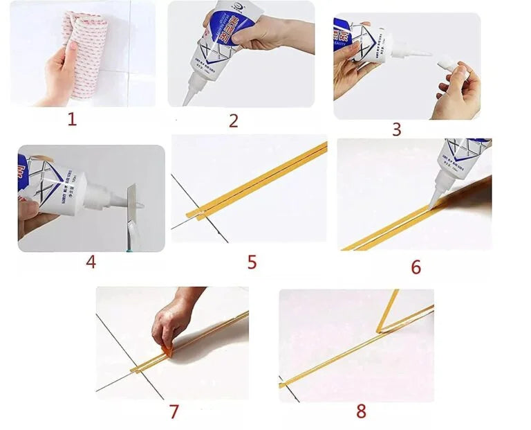 10190 Waterproof Tile Gap Crack Filler Tube Paste, Seam Beauty Agent