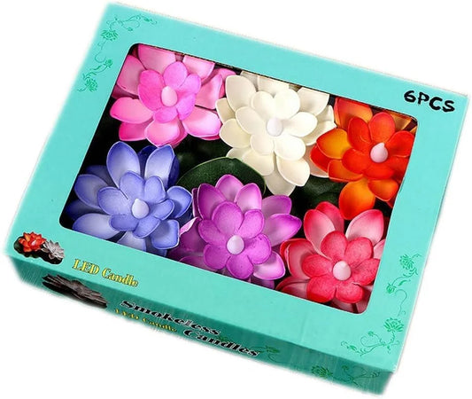 3015 (6 pcs) Smokeless Lotus Flowers Sensor Led Candles