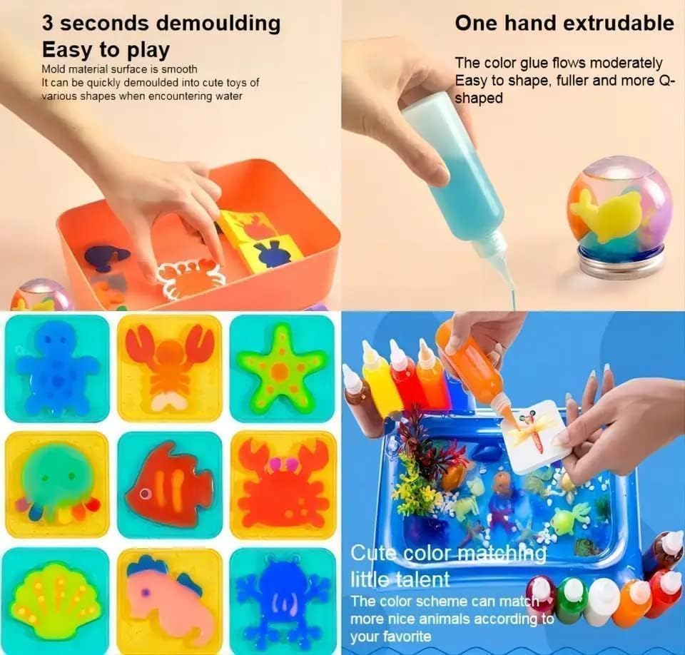 20197  Magic Water ELF Toys DIY Kit | Creative 3D Handmade Magic Gel Craft Set | Multicolor (1 Kit) (3 Design)