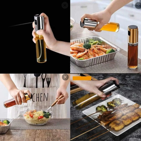 10089 Edible Oil Spray Bottle for Cooking, 100ml Transparent Glass Oil Spray Bottle