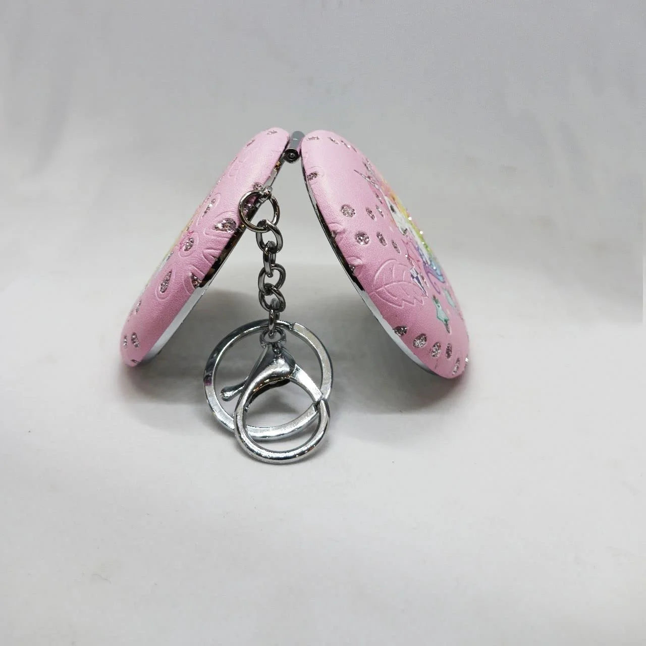 10437 Handicraft Foldable Travel Makeup Mirror with Key Ring, Random Design