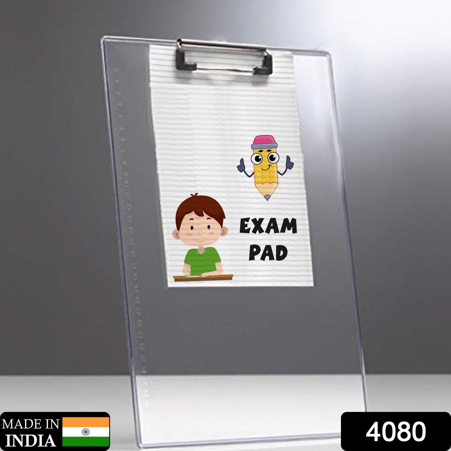 20958 Clear Exam Board for Students | Transparent Exam Board | Thick Strong Moulded Clipboard with Hanger for Examination Board,Writing Pad for School Students