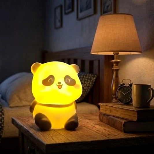 21202  Mini Panda Toy LED Night Lamp for Kids, Touch Lamp, Baby Safe Night Light for Bedroom, Nursery & Gift (Warm Yellow Glow)