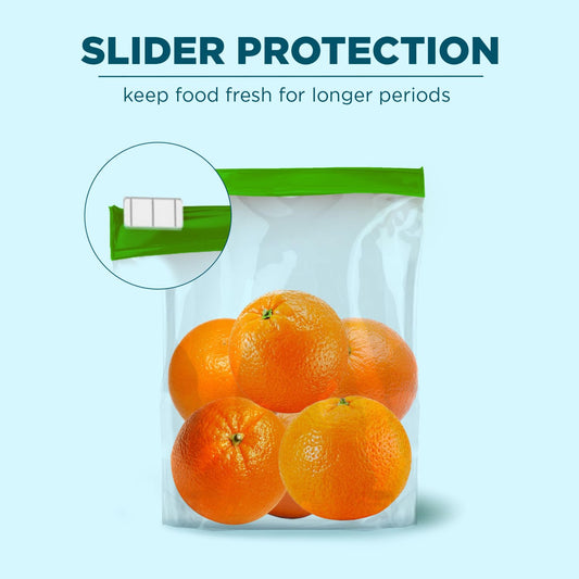 10598{Pack of 6} Plastic pouch Reusable Multi-Purpose Slider Bag 18x11 Inch ,Zip Lock & Vegetable Storage Multicolor