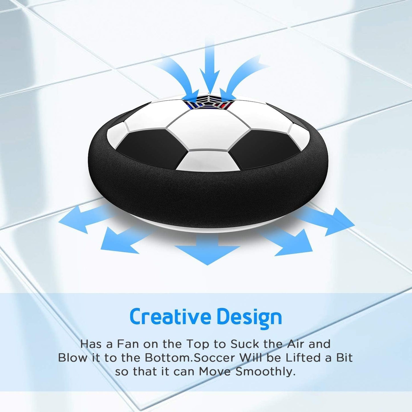 B04 Football with Powerful LED Light and Foam Bumpers for Indoor Games
