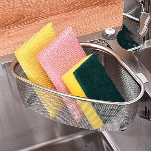 20302 Multifunctional Food Strainer Stainless Steel Sink Corner Strainer Basket for Kitchen Waste/Vegetable/Fruit