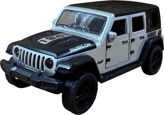20606 Diecast Jeep Rubicon Model Car 1:36 Scale – Metal Toy Car with Pull Back Action & Openable Doors for Boys & Girls