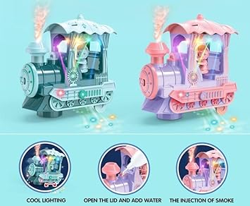 GC169-163 Musical Smoke Train Toy | Spray Steam Train Vehicle Toy for Kids| Boys| Girls with Music, Light and Bump & Go Mode | Lights & Sound