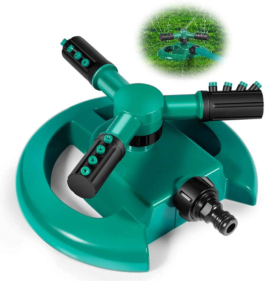 10342 Automatic 360 ° Rotating Adjustable Round 3 Arm Lawn Water Sprinkler for Watering Garden Plants