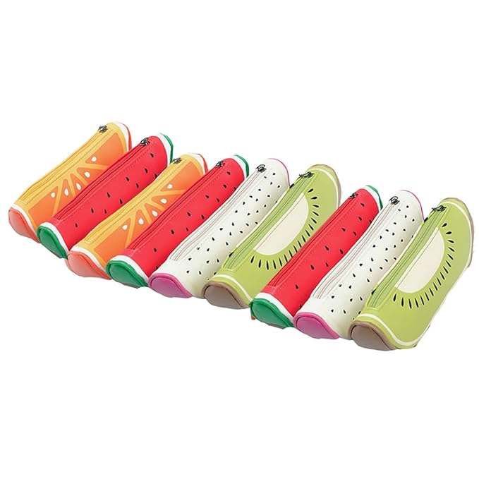 20586 Fruit Pouches for Return Gifts for Kids Birthday Party/Pencil Holder, School Supplies, Multicolor